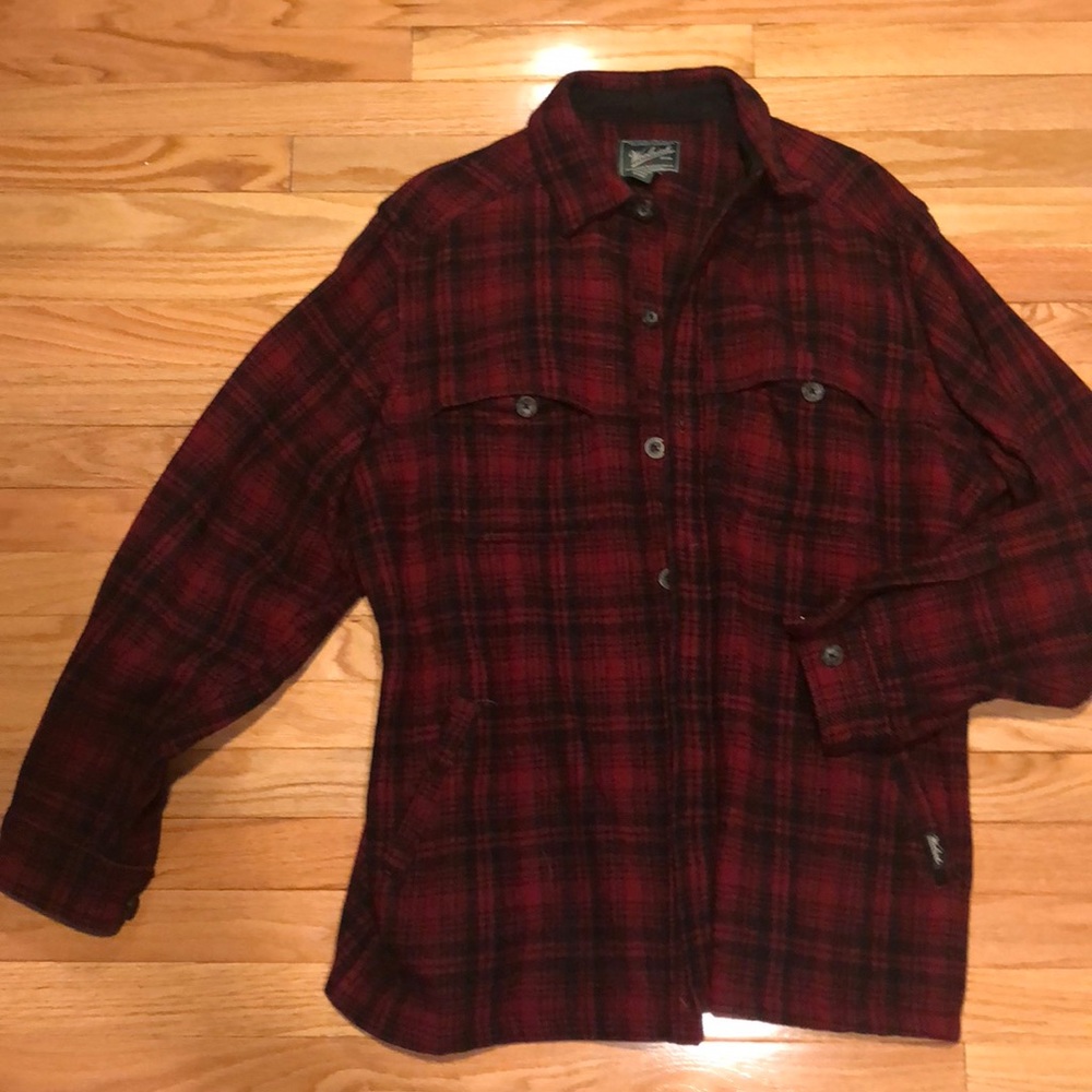 Woolrich stag shirt jacket, xl, red hunting plaid